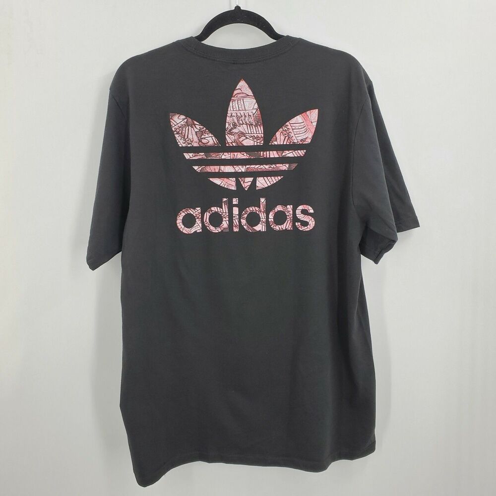 Adidas Trefoil Chicago Bulls NBA T-Shirt Men's Size Large Spellout Double Sided